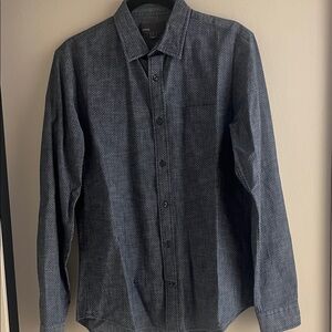 Vince Dark Blue Patterned Dress Shirt